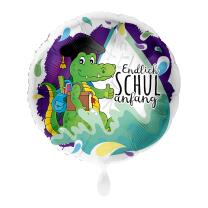 Folienballon 43 cm - Krokodil - Endlich Schulanfang
