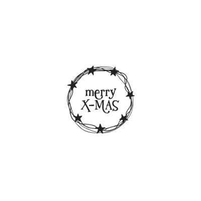 Butterer Holzstempel rund 3 cm - merry X-MAS (131)