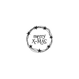 Butterer Holzstempel rund 3 cm - merry X-MAS (131)