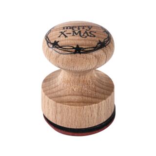 Butterer Holzstempel rund 3 cm - merry X-MAS (131)