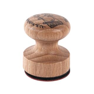 Butterer Holzstempel rund 3 cm - Rentier Lasse (132)