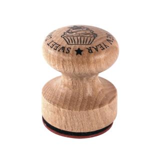 Butterer Holzstempel rund 3 cm - Sweet days and  happy new year (133)