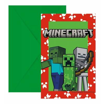 Minecraft - Einladungskarten mit Umschlag
