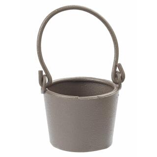 Miniatur Eimer 2,8 cm - Metall - in zwei Farben braun