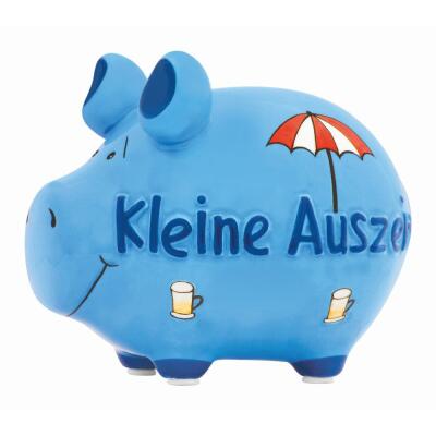 Sparschwein Keramik  - Kleine Auszeit -  ca. 12 cm x 9 cm