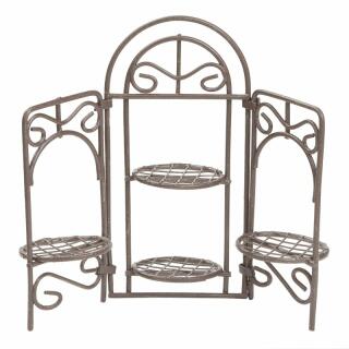 Miniatur Blumenständer - Paravent für Blumen - Metall braun 12 cm