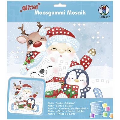 Moosgummi Mosaik "Glitter" Santas Schlitten (21)