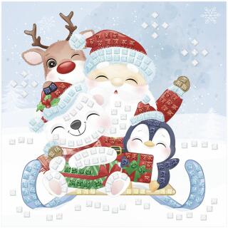 Moosgummi Mosaik "Glitter" Santas Schlitten (21)