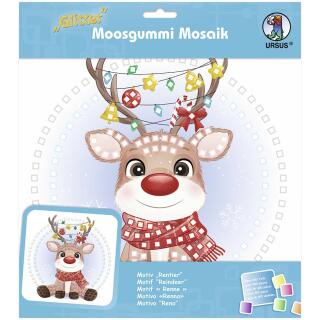 Moosgummi Mosaik "Glitter" Rentier (20)