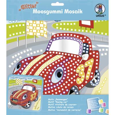 Moosgummi Mosaik "Glitter" Rennwagen (07)