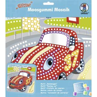 Moosgummi Mosaik "Glitter" Rennwagen (07)