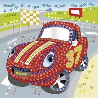 Moosgummi Mosaik "Glitter" Rennwagen (07)