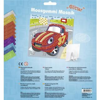 Moosgummi Mosaik "Glitter" Rennwagen (07)