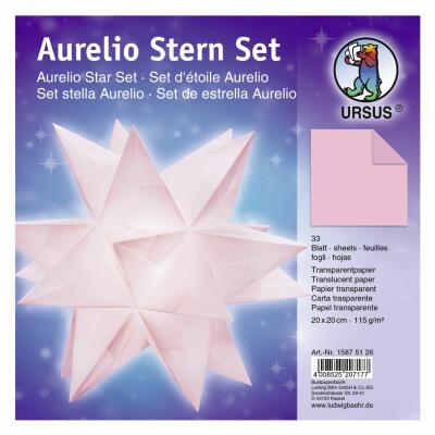 Aurelio Stern Set Faltblätter Transparentpapier rosa 20 x 20 cm (26)