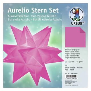 Aurelio Stern Set Faltblätter Transparentpapier pink 20 x 20 cm (62)