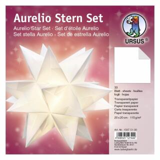 Aurelio Stern Set Faltblätter Transparentpapier weiß 20 x 20 cm (00)