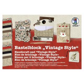 Bastelblock "Vintage Style"  18 Blatt  24 x 34 cm