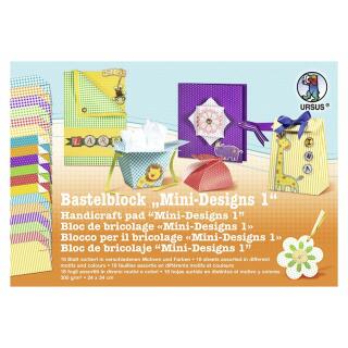 Bastelblock "Mini-Designs"  18 Blatt  24 x 34 cm