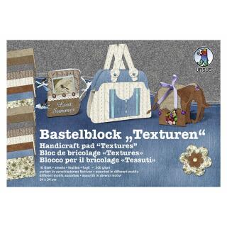 Bastelblock "Texturen"  18 Blatt  24 x 34 cm