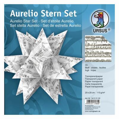Aurelio Stern Set Faltblätter Noten schwarz 20 x 20 cm