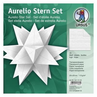 Aurelio Stern Set Faltblätter Noten weiß 20 x 20 cm