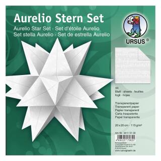 Aurelio Stern Set Faltblätter Noten weiß 20 x 20 cm
