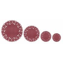 Paper Doilies "Herzen" dunkelrot