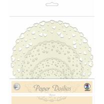 Paper Doilies "Herzen"elfenbein