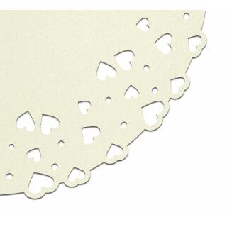 Paper Doilies "Herzen"elfenbein