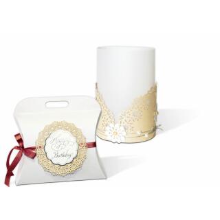 Paper Doilies "Herzblatt" apricot