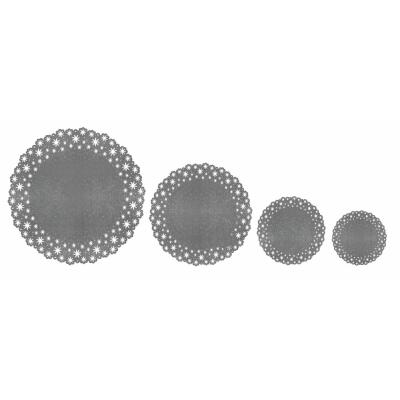 Paper Doilies "Blumen" dunkelgrau