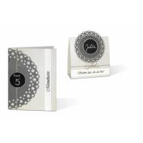 Paper Doilies "Blumen" dunkelgrau