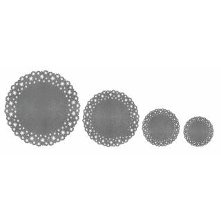 Paper Doilies "Blumen" dunkelgrau