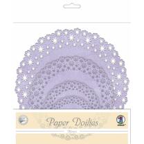 Paper Doilies "Blumen" lavendel