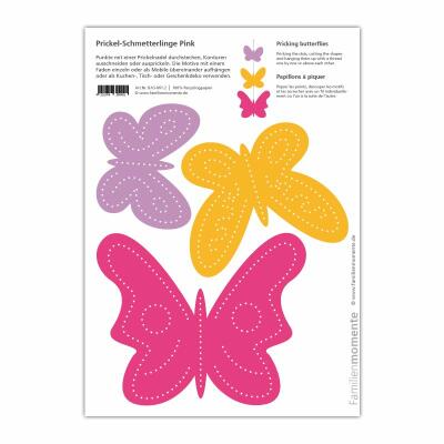 Bastelbogen Prickel-Schmetterlinge Pink