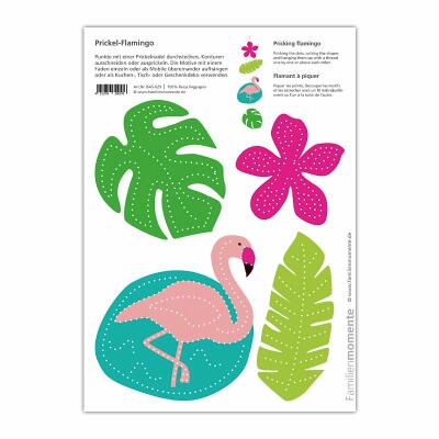 Bastelbogen Prickel-Flamingo