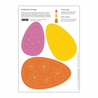 Bastelbogen Prickel-Eier orange