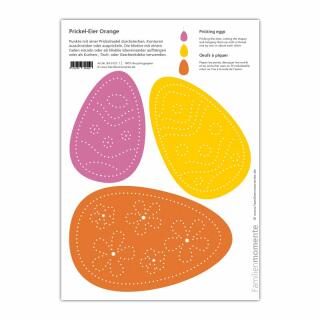 Bastelbogen Prickel-Eier orange