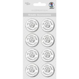 Ursus Kreativ Accessoires Wir feiern meine Kommunion silber, 8 Stück  (331)