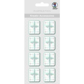 Ursus Kreativ Accessoires Sticker "Jesus Aqua" Kreuz, 8 Stück (342)