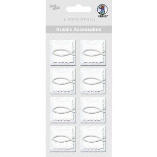 Ursus Kreativ Accessoires - Fisch -  silber, 8 Stück  (141)