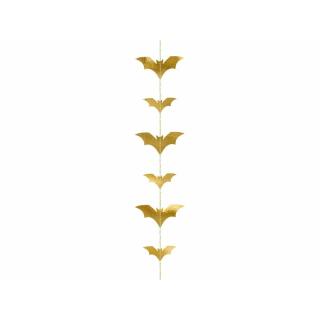 Hänge-Girlande Fledermaus gold - Halloween  1,50 m