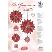 Ursus 3D Glittersterne "Estelle" rot