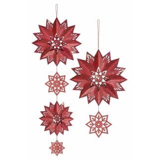 Ursus 3D Glittersterne "Estelle" rot
