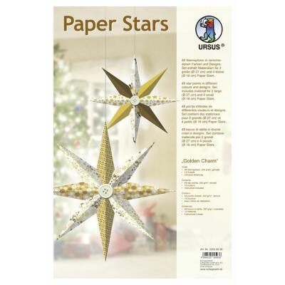 Paper Stars "Golden Charm" - Bastelset für 6 Sterne