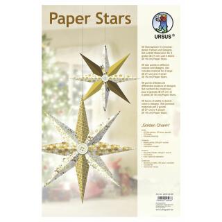 Paper Stars "Golden Charm" - Bastelset für 6 Sterne