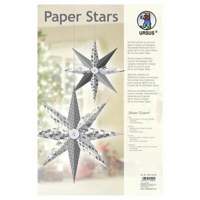 Paper Stars "Silver Charm" - Bastelset für 6 Sterne