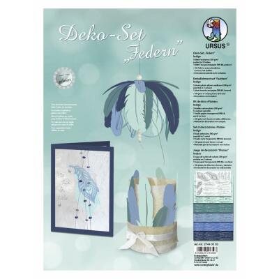 Deko-Set "Federn" Indigo