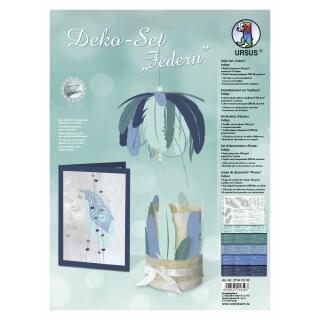 Deko-Set "Federn" Indigo