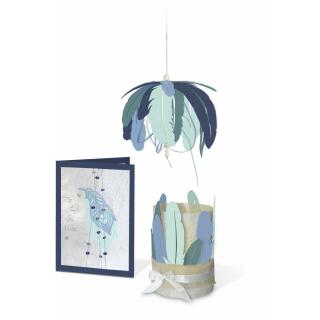 Deko-Set "Federn" Indigo